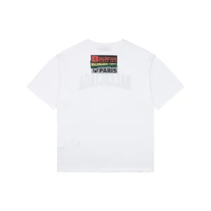 Balenciaga Layered Sticker Print T-Shirt White Back view