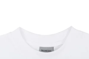 Balenciaga Layered Sticker Print T-Shirt White Collar