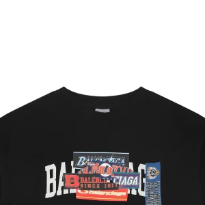 Balenciaga Layered Sticker Print T-Shirt Black
