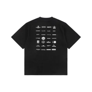 Balenciaga Multi-Logo Print T-Shirt Black Back view