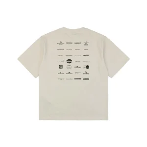 Balenciaga Multi-Logo Print T-Shirt Grey Back view