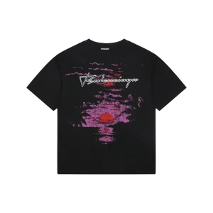 Balenciaga Sunset Distressed Graphic T-Shirt Front view