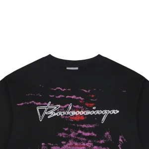 Balenciaga Sunset Distressed Graphic T-Shirt