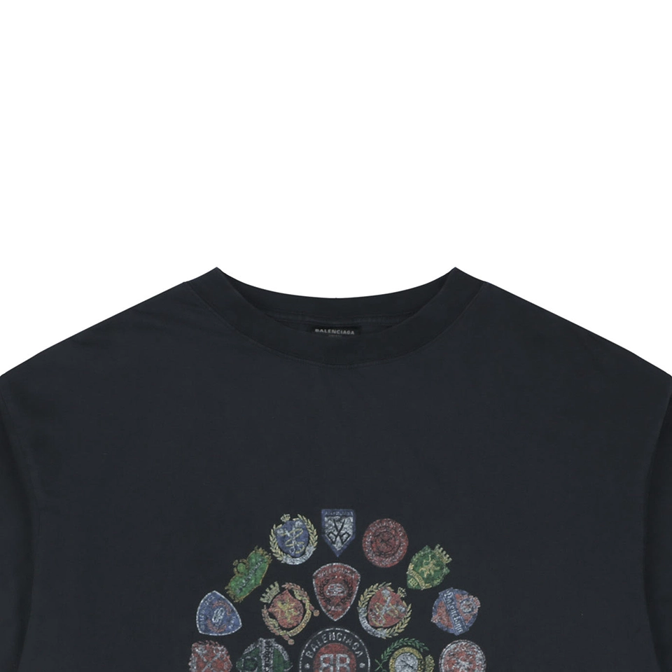Balenciaga Vintage Crest Print T-Shirt
