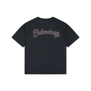 Balenciaga Vintage Crest Print T-Shirt Back view