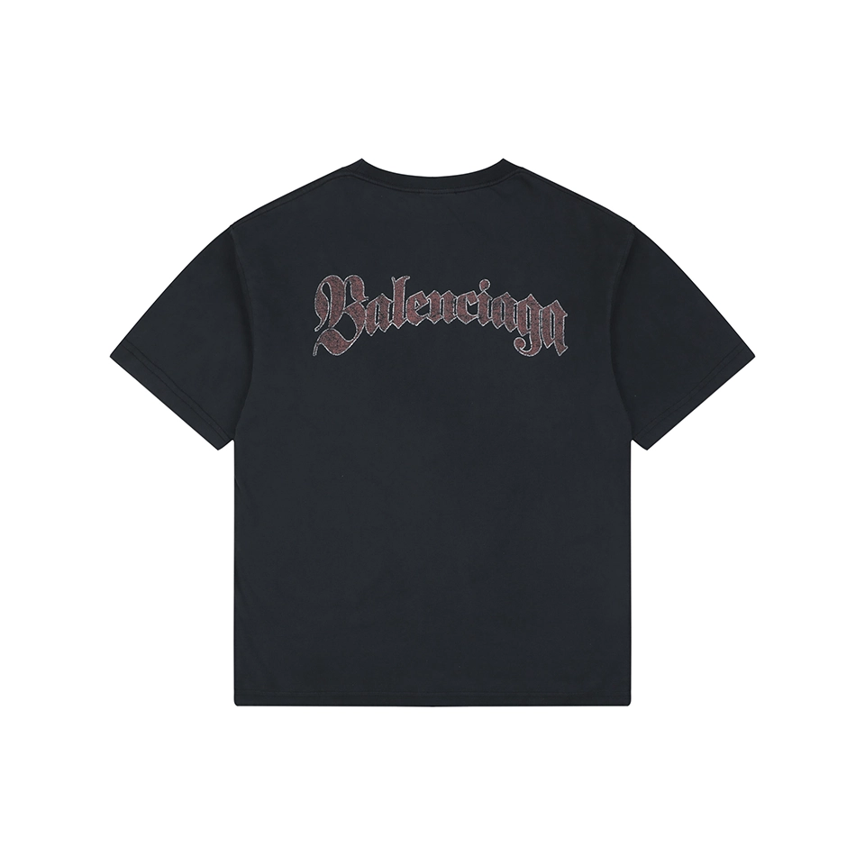Balenciaga Vintage Crest Print T-Shirt Back view