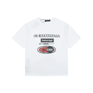 Balenciaga Vintage Multi Logo Graphic T-Shirt Front view