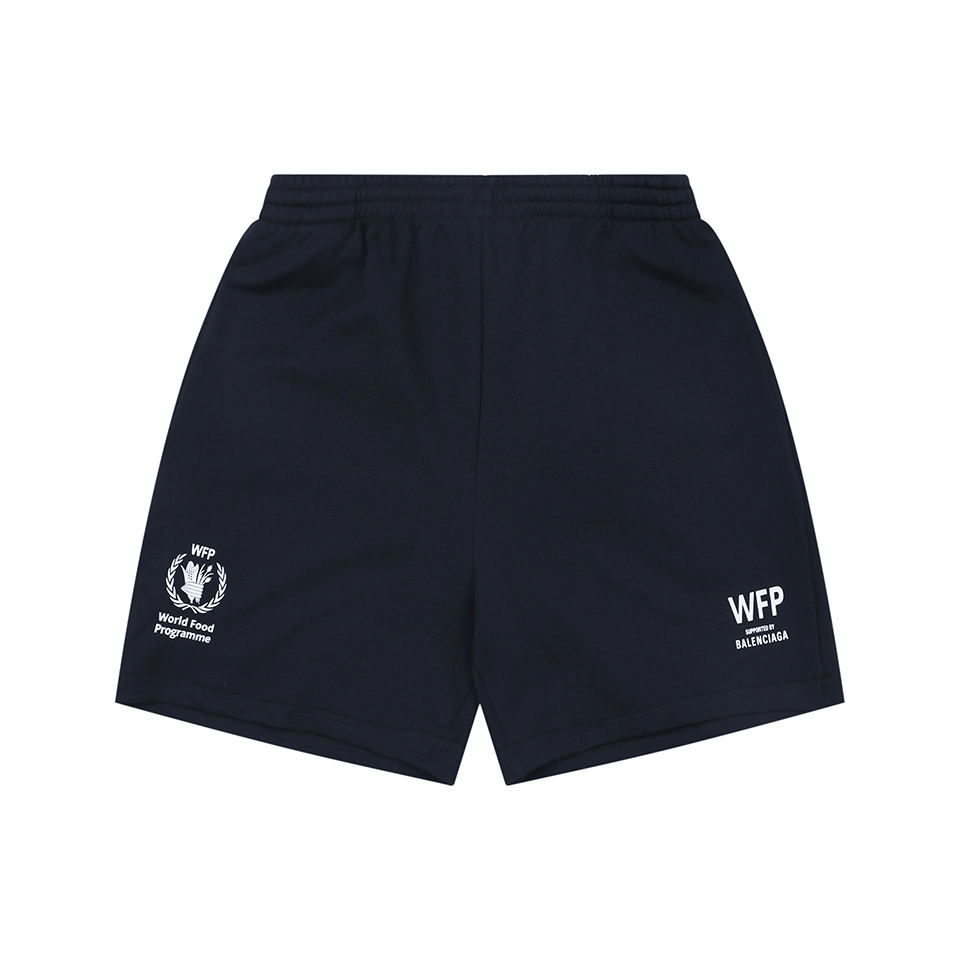 Balenciaga WFP White Logo Sweat Shorts Front view