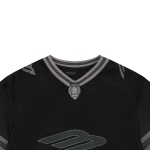 Balenciaga Woven Collar Racing Jersey T-Shirt Black