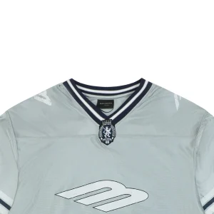 Balenciaga Woven Collar Racing Jersey T-Shirt Grey