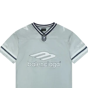 Balenciaga Woven Collar Racing Jersey T-Shirt Grey