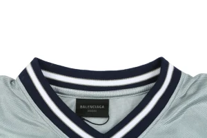 Balenciaga Woven Collar Racing Jersey T-Shirt Grey Collar
