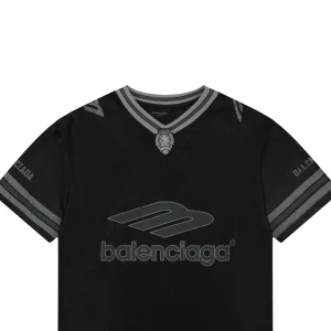 Balenciaga Woven Collar Racing Jersey T-Shirt Black