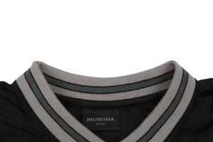Balenciaga Woven Collar Racing Jersey T-Shirt Black Collar