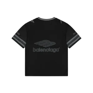 Balenciaga Woven Collar Racing Jersey T-Shirt Black Back view