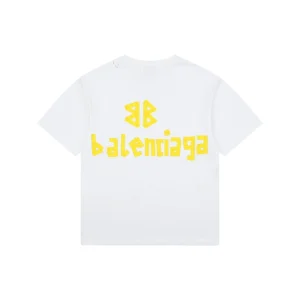 Balenciaga Yellow Tape Logo Oversized T-Shirt Back view