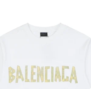 Balenciaga Yellow Tape Logo Oversized T-Shirt