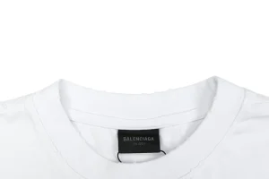 Balenciaga Yellow Tape Logo Oversized T-Shirt Collar