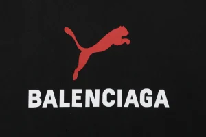 Balenciaga x Puma Logo Print T-Shirt Black Front Brand Print