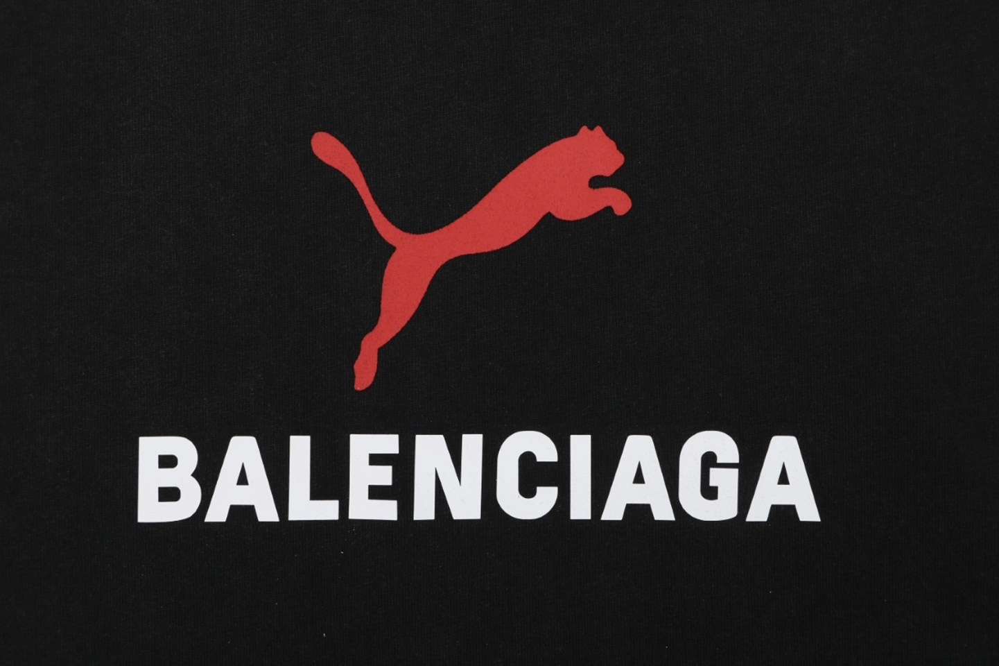 Balenciaga x Puma Logo Print T-Shirt Black Front Brand Print