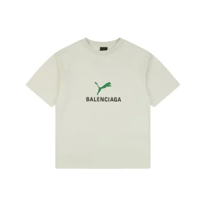 Balenciaga x Puma Logo Print T-Shirt Grey Front view