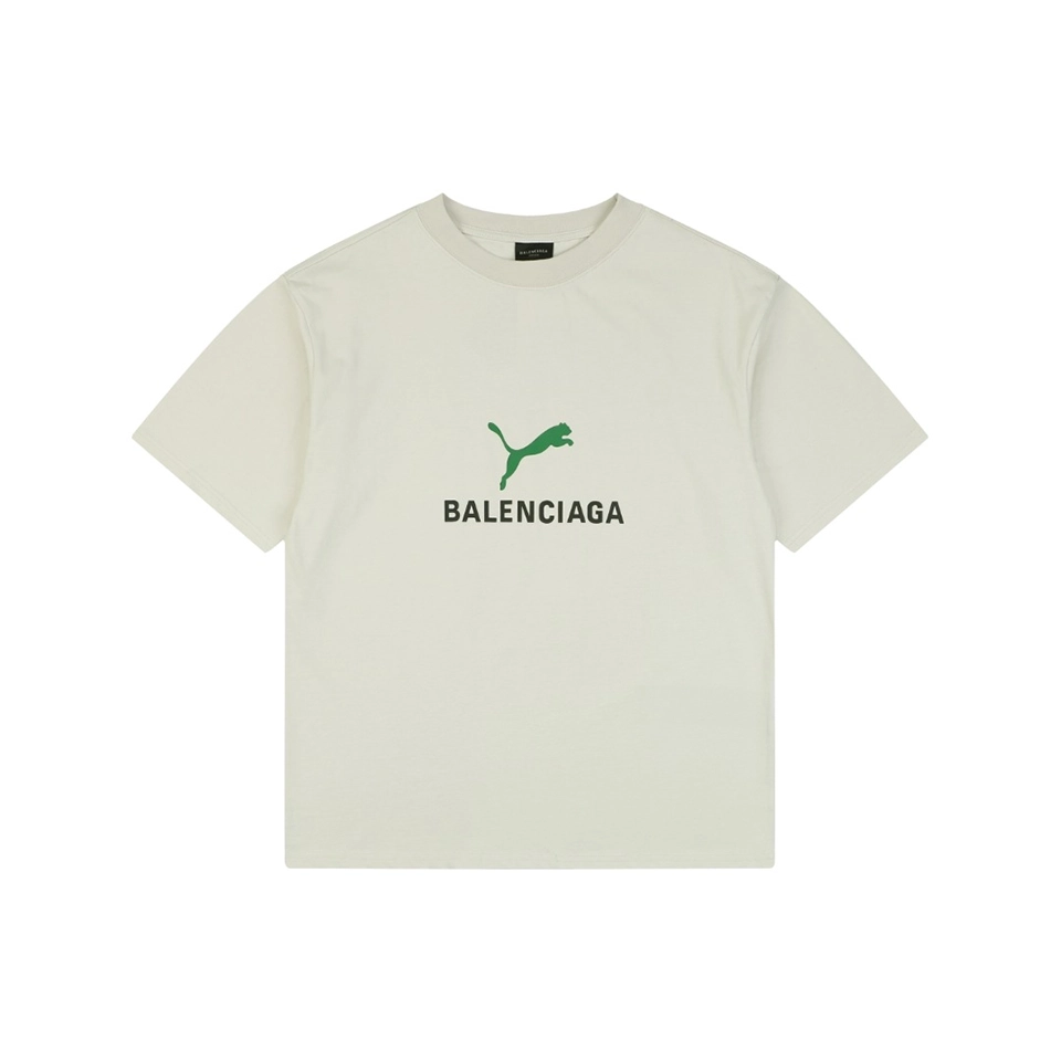 Balenciaga x Puma Logo Print T-Shirt Grey Front view