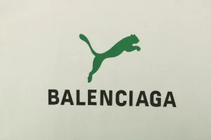 Balenciaga x Puma Logo Print T-Shirt Grey Front Brand Print