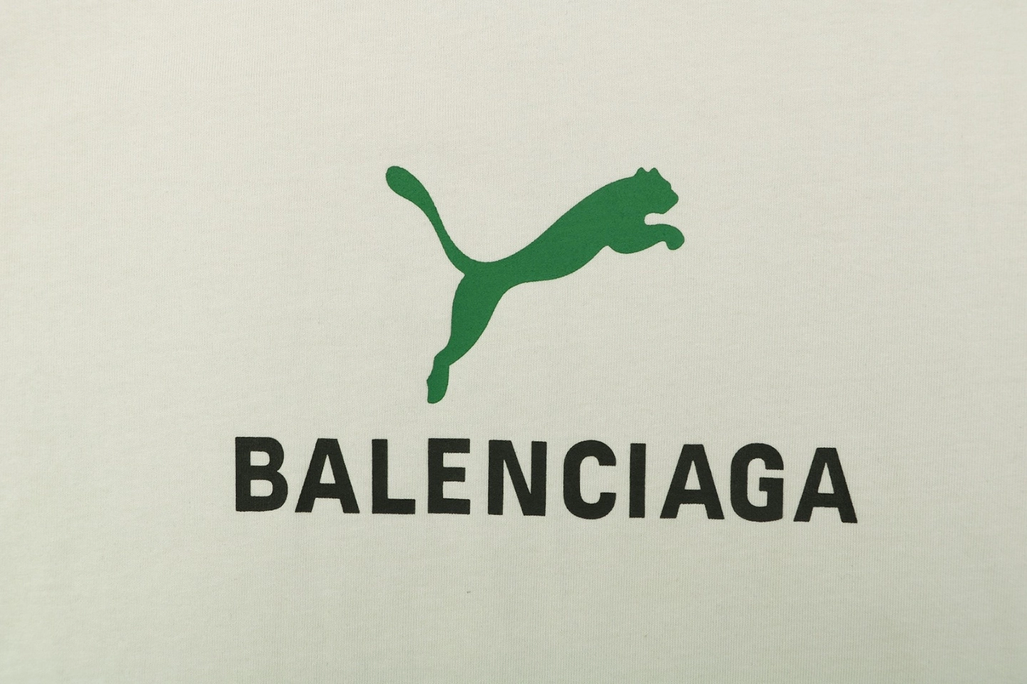 Balenciaga x Puma Logo Print T-Shirt Grey Front Brand Print