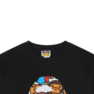 Bape Baby Milo Ape Head Graphic T-Shirt Black