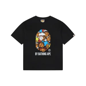 Bape Baby Milo Ape Head Graphic T-Shirt Black Front view