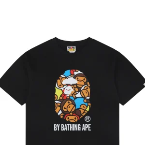 Bape Baby Milo Ape Head Graphic T-Shirt Black