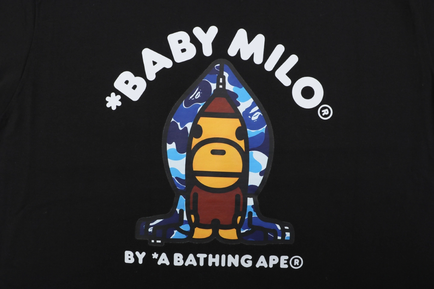 Bape Baby Milo Shark Hoodie Graphic T-Shirt Front Print