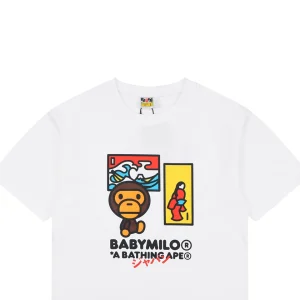 Bape Baby Milo Ukiyo-e Graphic T-Shirt White