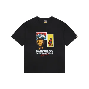 Bape Baby Milo Ukiyo-e Graphic T-Shirt Black Front view