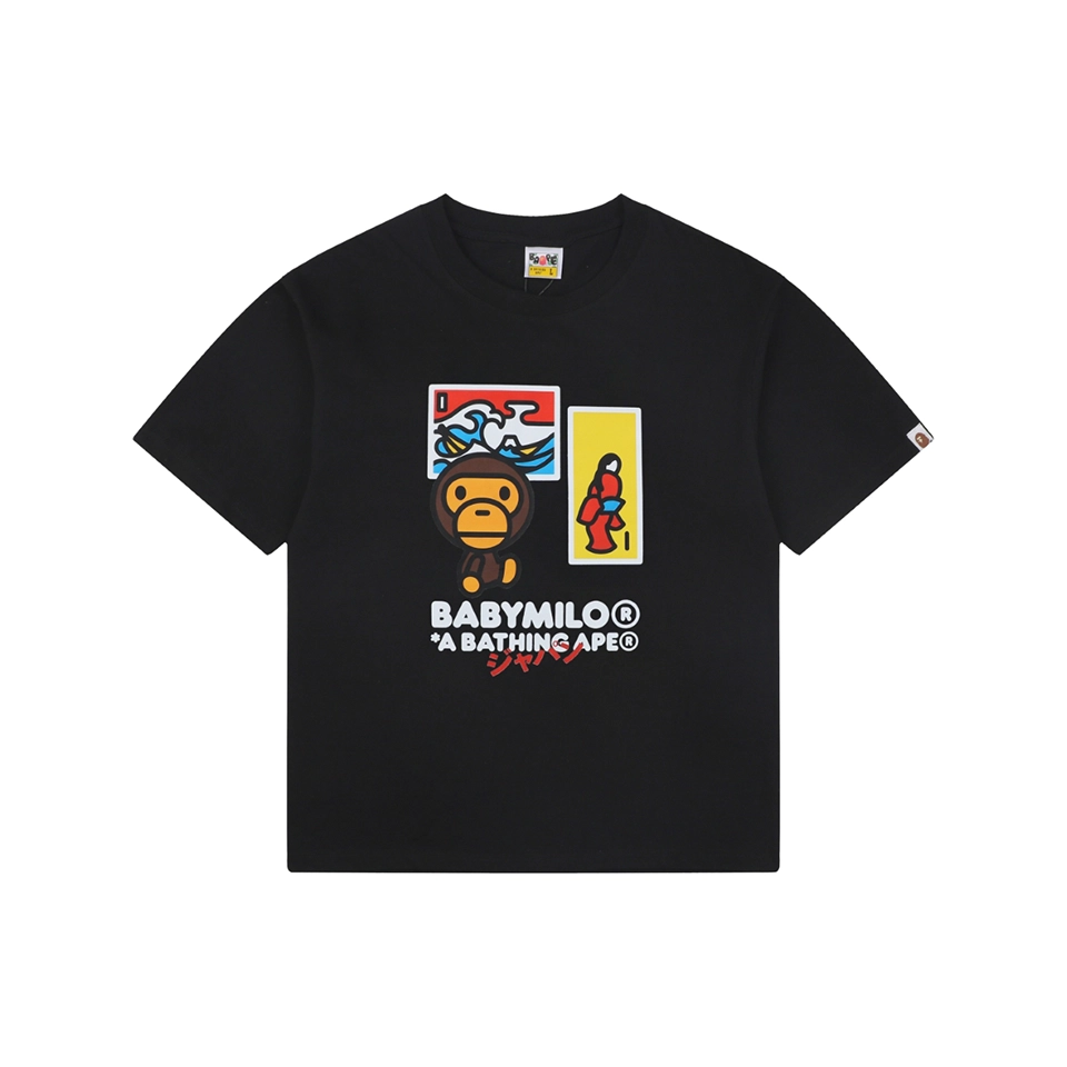 Bape Baby Milo Ukiyo-e Graphic T-Shirt Black Front view