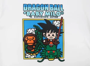 Bape Dragon Ball Baby Milo Graphic T-Shirt White Front Print