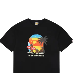 Bape Sunset Ape Head Graphic T-Shirt Black