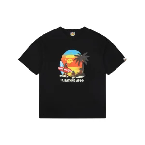 Bape Sunset Ape Head Graphic T-Shirt Black Front view