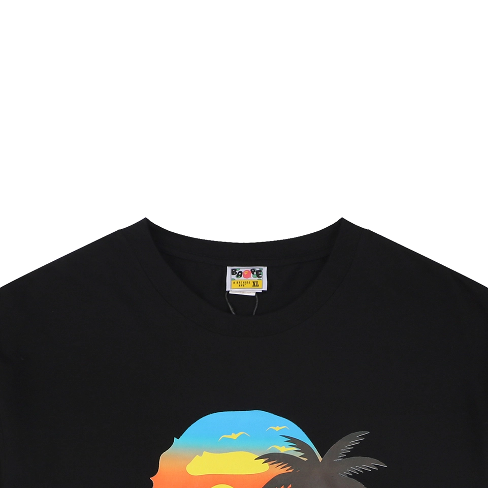 Bape Sunset Ape Head Graphic T-Shirt Black