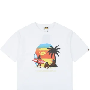 Bape Sunset Ape Head Graphic T-Shirt White