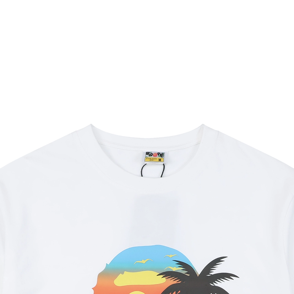Bape Sunset Ape Head Graphic T-Shirt White