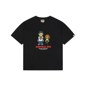 Bape × Central Cee Baby Milo Graphic T-Shirt Black Front view