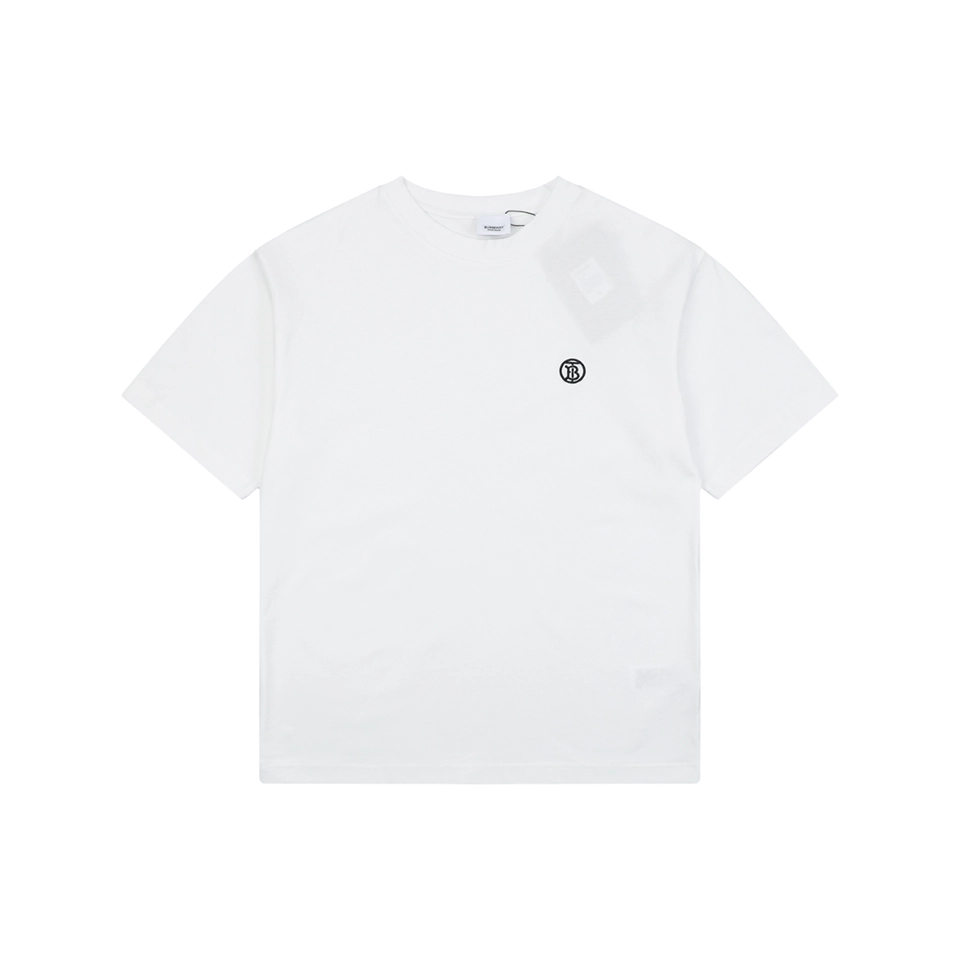Burberry BT Monogram Embroidered T-Shirt White Front view