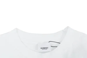 Burberry BT Monogram Embroidered T-Shirt White Collar