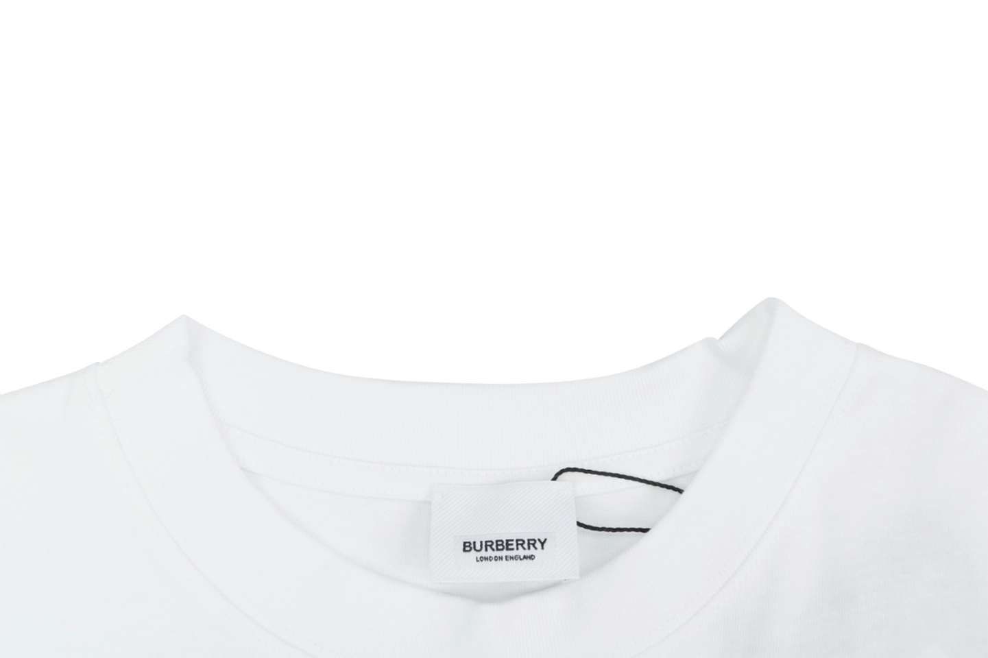 Burberry BT Monogram Embroidered T-Shirt White Collar