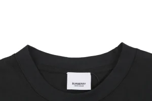 Burberry BT Monogram Embroidered T-Shirt Black Collar