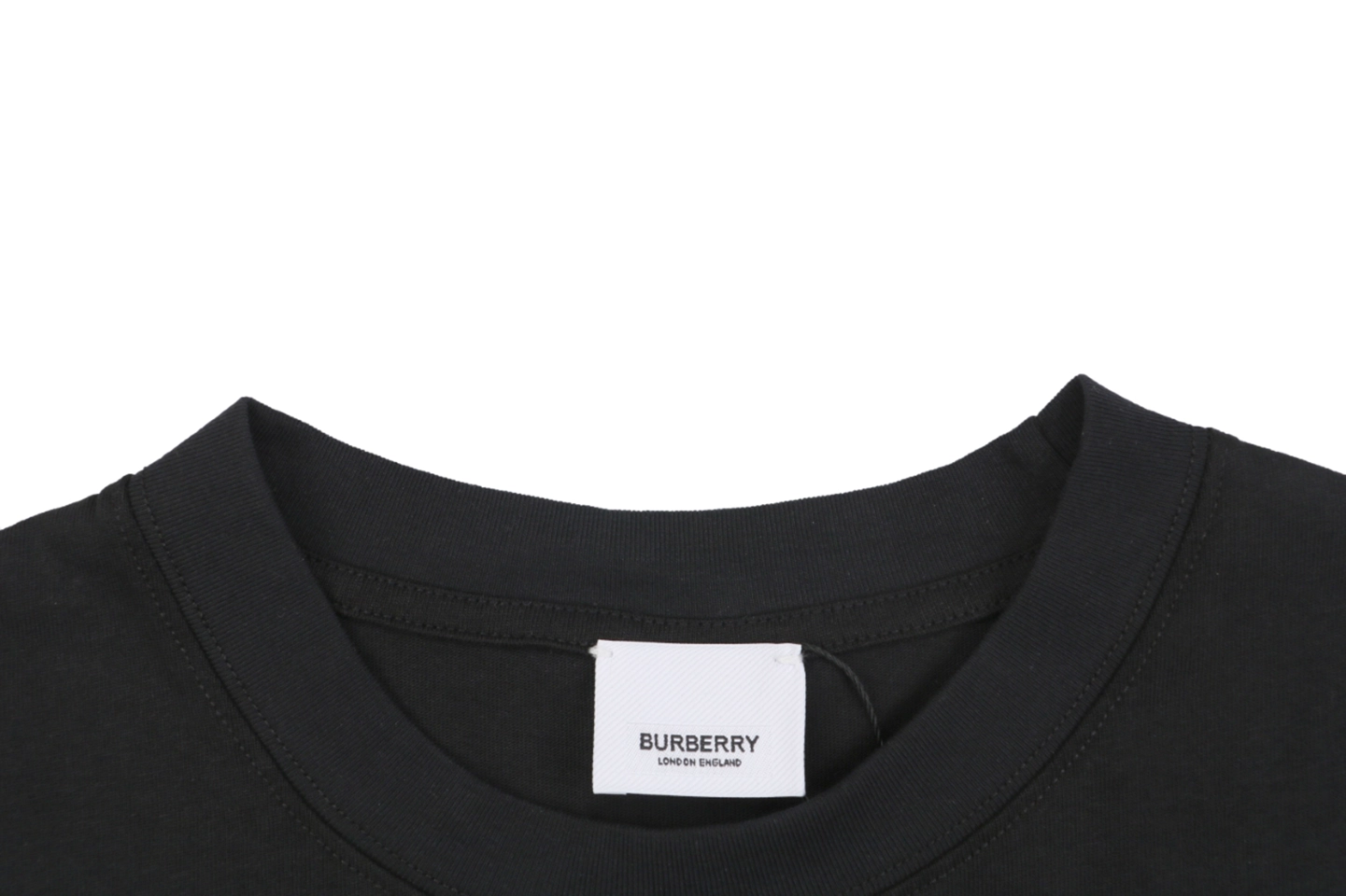 Burberry BT Monogram Embroidered T-Shirt Black Collar