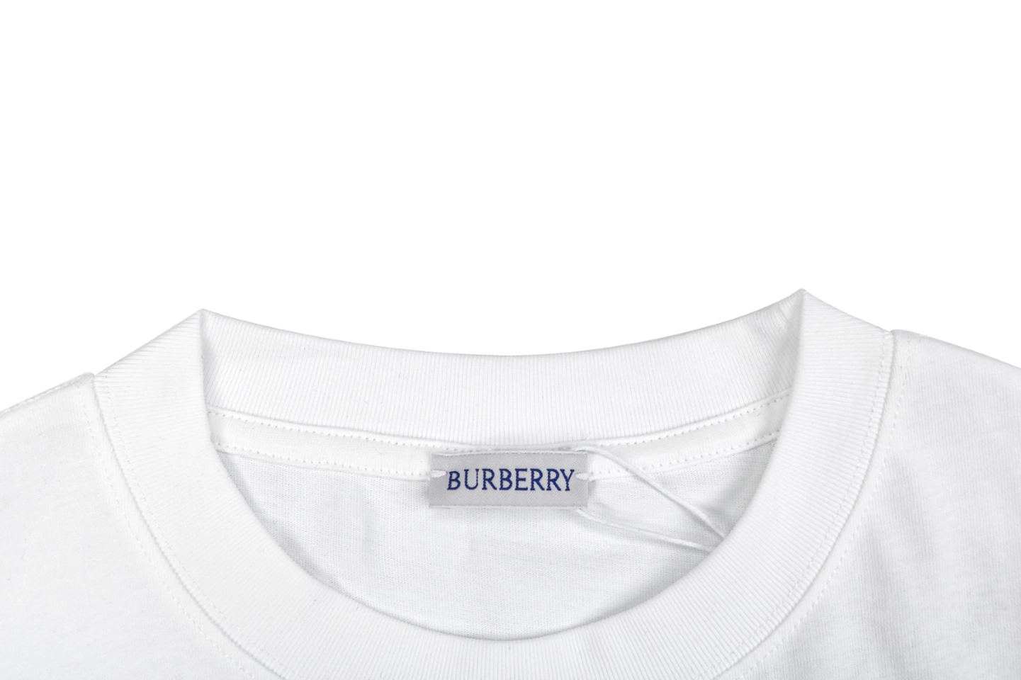 Burberry Check Equestrian Knight Appliqué Embroidered T-Shirt White Collar