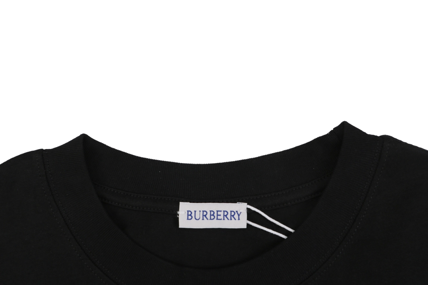 Burberry Check Equestrian Knight Appliqué Embroidered T-Shirt Black Collar