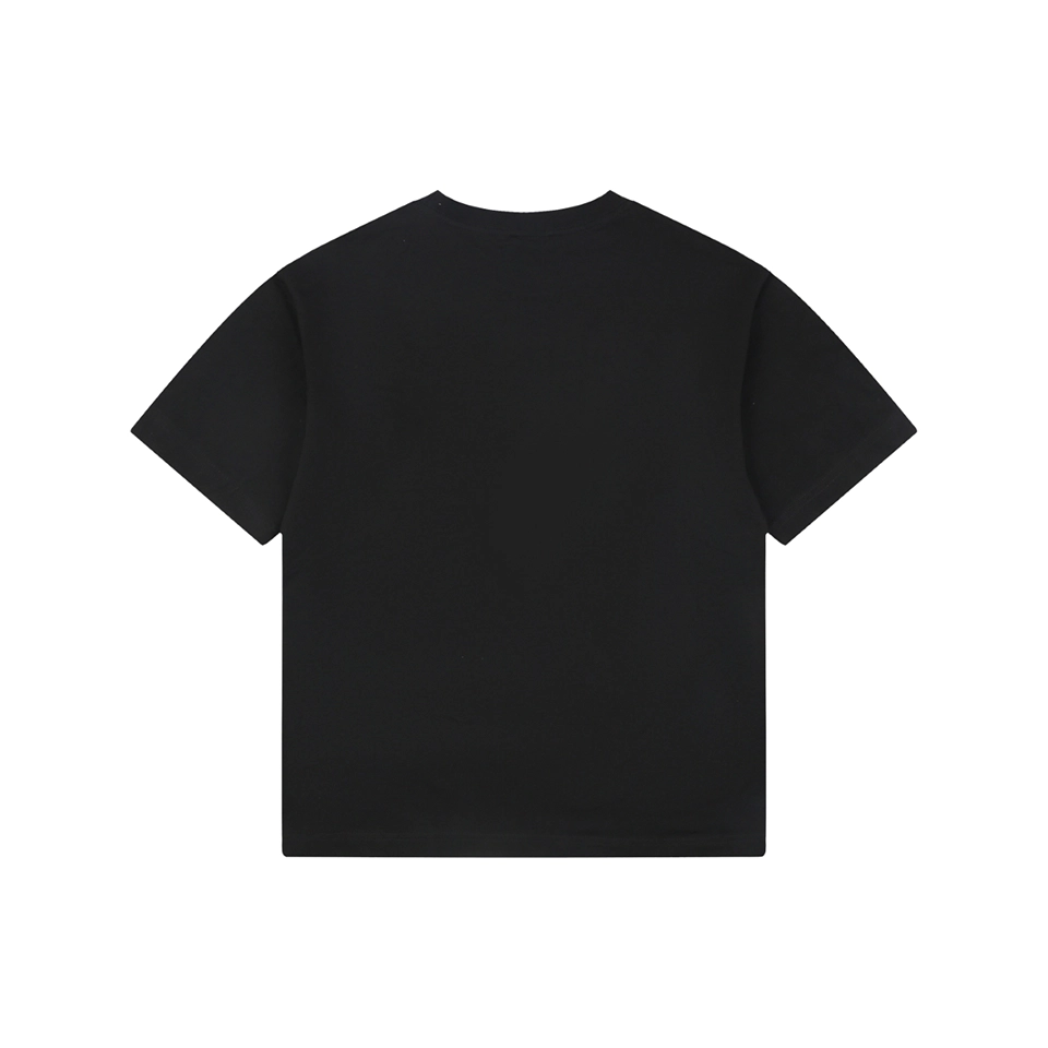 Burberry Check Equestrian Knight Appliqué Embroidered T-Shirt Black back view